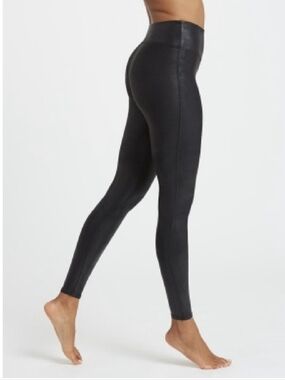 Spanx Faux Leather Leggings Black Women’s Size Small High-Waist